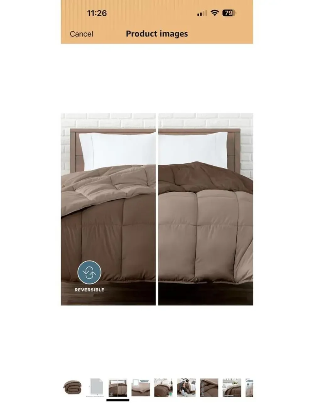 Bare Home Twin/Twin XL Reversible Comforter - Cocoa/Taupe